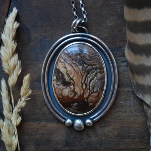 Pendentif Jaspe Deschutes en argent 925, sterling silver