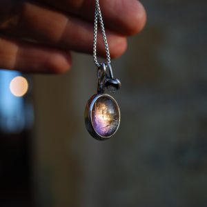 Pendentif végétal amétrine argent